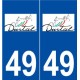 49 Durtal logo autocollant plaque stickers ville