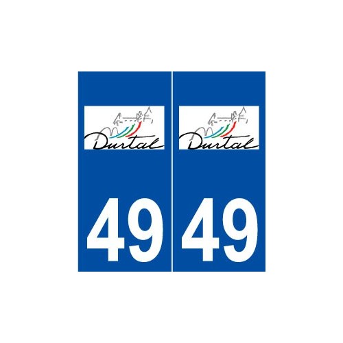 49 Durtal logo autocollant plaque stickers ville