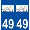 49 Durtal logo autocollant plaque stickers ville