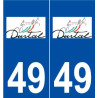 49 Durtal logo autocollant plaque stickers ville