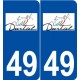49 Durtal logo autocollant plaque stickers ville