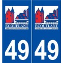 49 écouflant logo autocollant plaque stickers ville