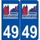 49 écouflant logo autocollant plaque stickers ville