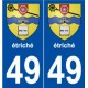 49 étriché blason autocollant plaque stickers ville