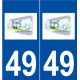 49 étriché logo autocollant plaque stickers ville