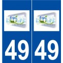 49 étriché logo autocollant plaque stickers ville