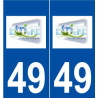 49 étriché logo autocollant plaque stickers ville