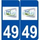 49 étriché logo autocollant plaque stickers ville