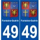 49 Fontaine-Guériné blason autocollant plaque stickers ville