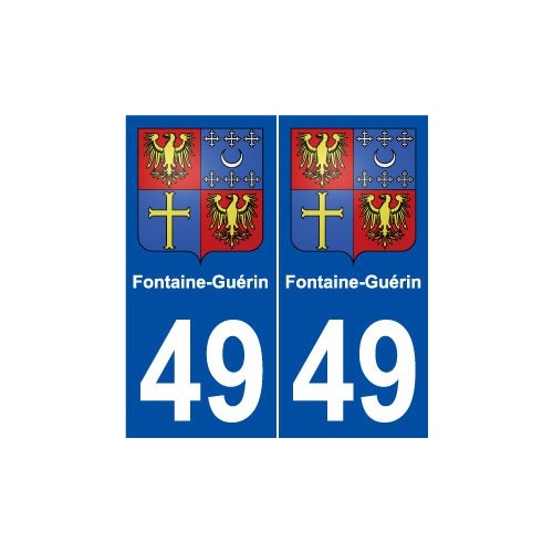 49 Fontaine-Guériné blason autocollant plaque stickers ville