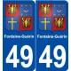 49 Fontaine-Guériné blason autocollant plaque stickers ville