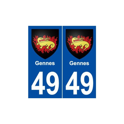 49 Gennes blason autocollant plaque stickers ville