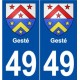 49 Gesté blason autocollant plaque stickers ville