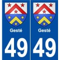 49 Gesté blason autocollant plaque stickers ville