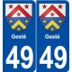 49 Gesté blason autocollant plaque stickers ville