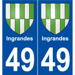 49 Ingrandes blason autocollant plaque stickers ville