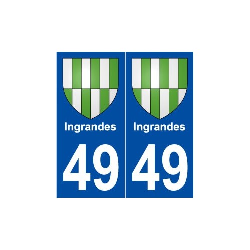 49 Ingrandes blason autocollant plaque stickers ville
