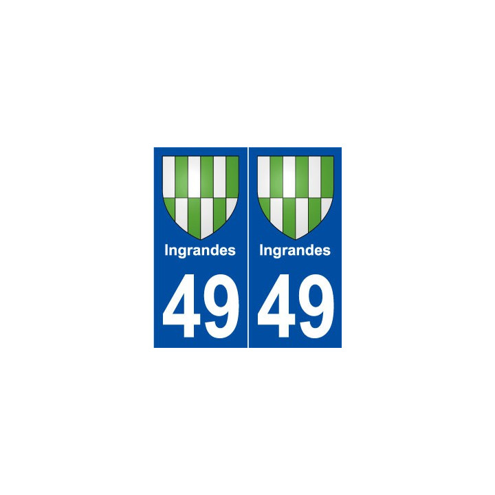 49 Ingrandes blason autocollant plaque stickers ville