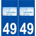 49 Ingrandes logo autocollant plaque stickers ville