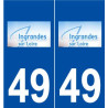 49 Ingrandes logo autocollant plaque stickers ville