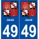 49 Jarzé blason autocollant plaque stickers ville