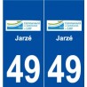 49 Jarzé logo autocollant plaque stickers ville
