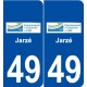 49 Jarzé logo autocollant plaque stickers ville