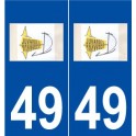 49 Juvardeil logo autocollant plaque stickers ville