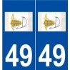 49 Juvardeil logo autocollant plaque stickers ville
