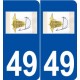 49 Juvardeil logo autocollant plaque stickers ville