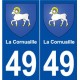 49 La Cornuaille blason autocollant plaque stickers ville