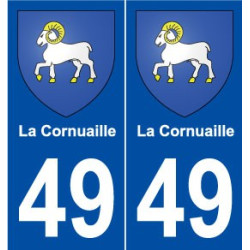 49 La Cornuaille blason autocollant plaque stickers ville