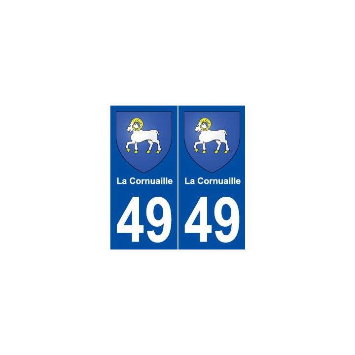 49 La Cornuaille blason autocollant plaque stickers ville