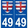 49 La Jumellière blason autocollant plaque stickers ville