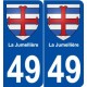 49 La Jumellière blason autocollant plaque stickers ville