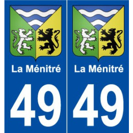 49 La Ménitré blason autocollant plaque stickers ville