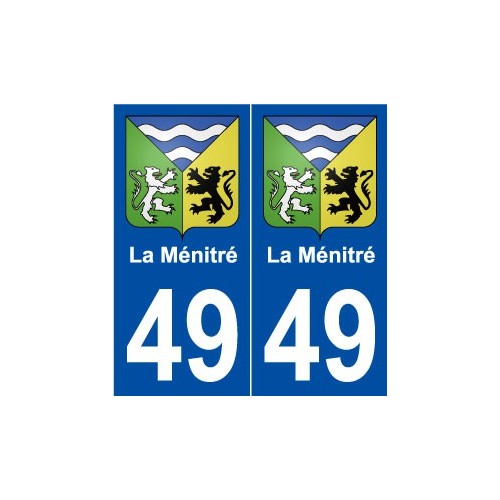 49 La Ménitré blason autocollant plaque stickers ville
