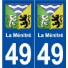 49 La Ménitré blason autocollant plaque stickers ville