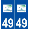49 La Pommeraye logo autocollant plaque stickers ville