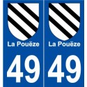 49 La Pouëze blason autocollant plaque stickers ville