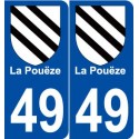 49 La Pouëze blason autocollant plaque stickers ville