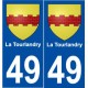 49 La Tourlandry blason autocollant plaque stickers ville
