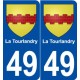 49 La Tourlandry blason autocollant plaque stickers ville