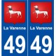 49 La Varenne blason autocollant plaque stickers ville