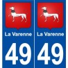 49 La Varenne blason autocollant plaque stickers ville