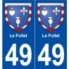 49 Le Fuilet blason autocollant plaque stickers ville