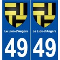 49 Le Lion-d'Angers blason autocollant plaque stickers ville