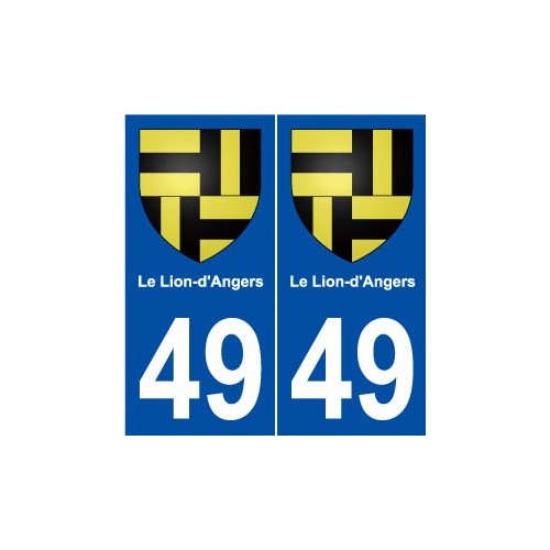 49 Le Lion-d'Angers blason autocollant plaque stickers ville