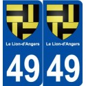 49 Le Lion-d'Angers blason autocollant plaque stickers ville