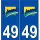 49 Le Louroux-Béconnais logo autocollant plaque stickers ville